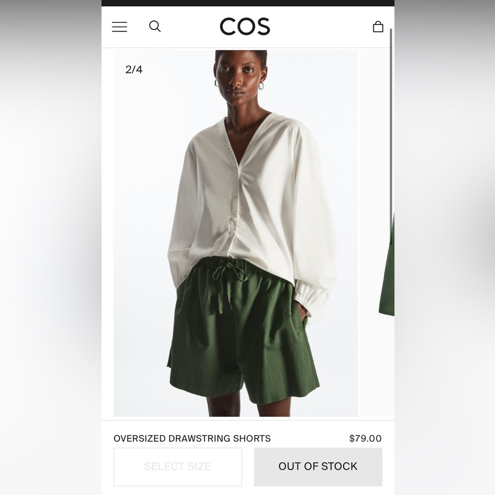 Cos Oversized Drawstring Shorts